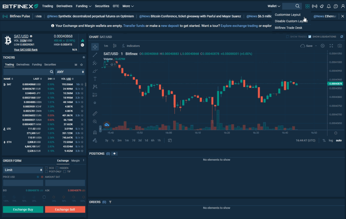 Bitfinex custom layout